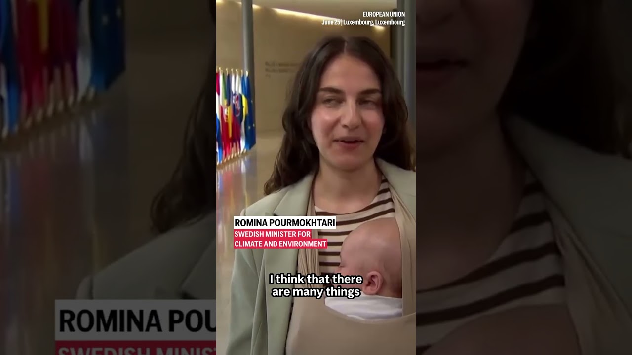 Swedish climate minister shows up to EU meeting with her baby