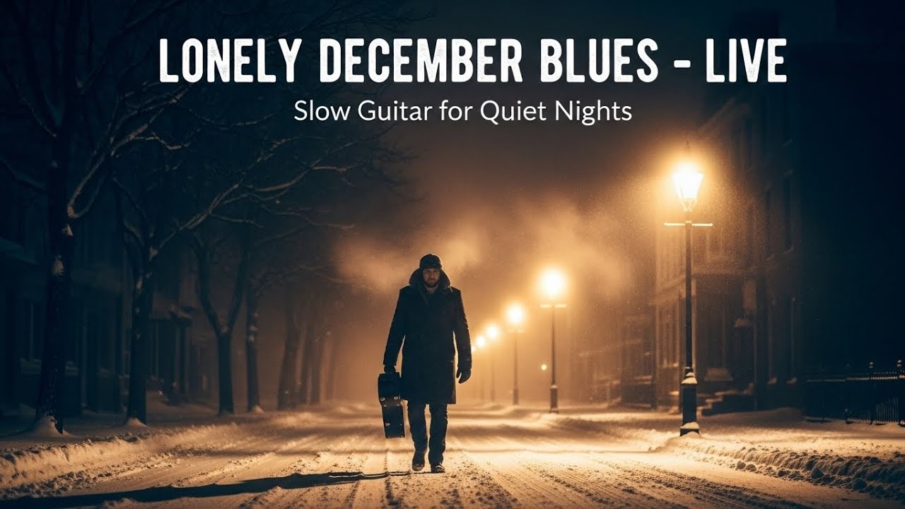 🎧 LIVE: Lonely December Blues Guitar | Night Walk • Snow • Emotional Blues