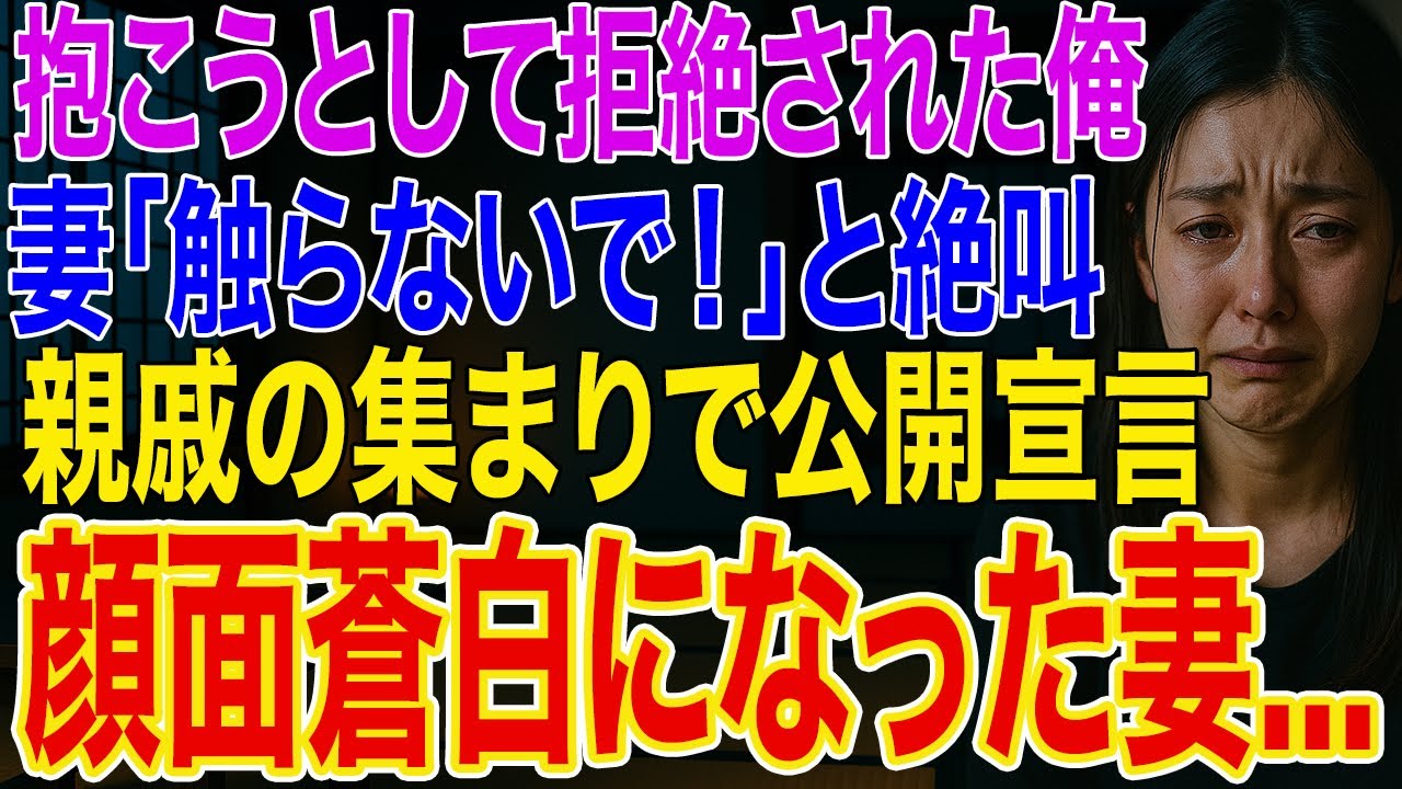 【修羅場】俺が背後から抱こうとした瞬間、妻が拒絶して不倫発覚…俺「じゃあ慰謝料と証拠動画、親戚の集まりで公開するねw」妻が顔面蒼白にw