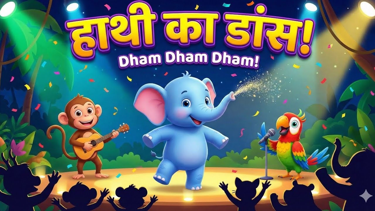 Chintu Hathi ka Dance! 🐘 Dham Dham Dham | cute |funny|masti|kids songs| Baby rhymes|Melokids Rhymes 