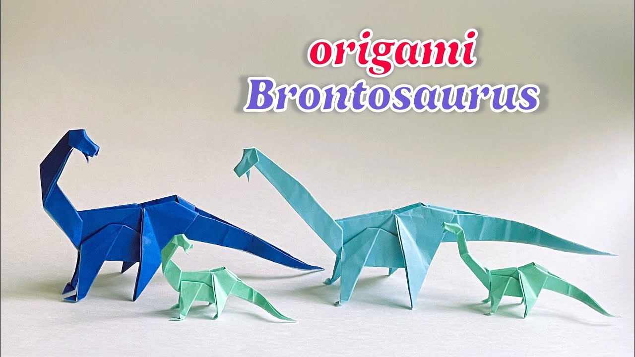 How to make origami dinosaur (Brontosaurus), step by step tutorial
