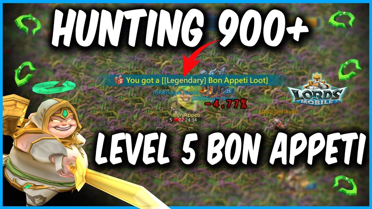 Hunting 900 Level 5 Monsters In 60 Mins - Lords Mobile