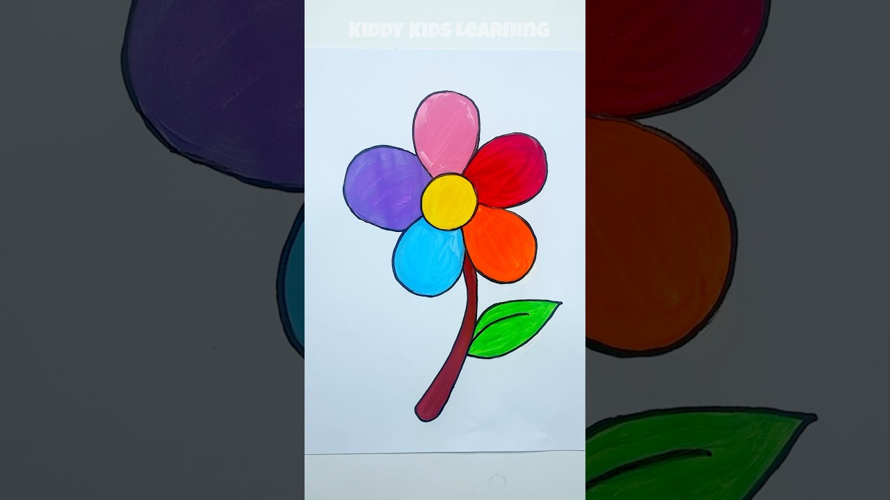 How to Draw a Flower #youtubeshorts #flowerdrawing  #kidsdrawing