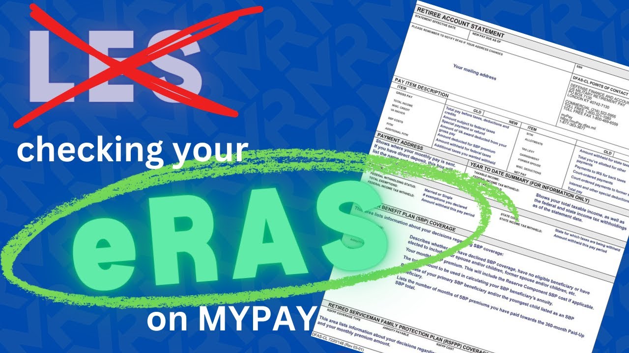 Checking your eRAS statement on MyPay for your military retirement pay