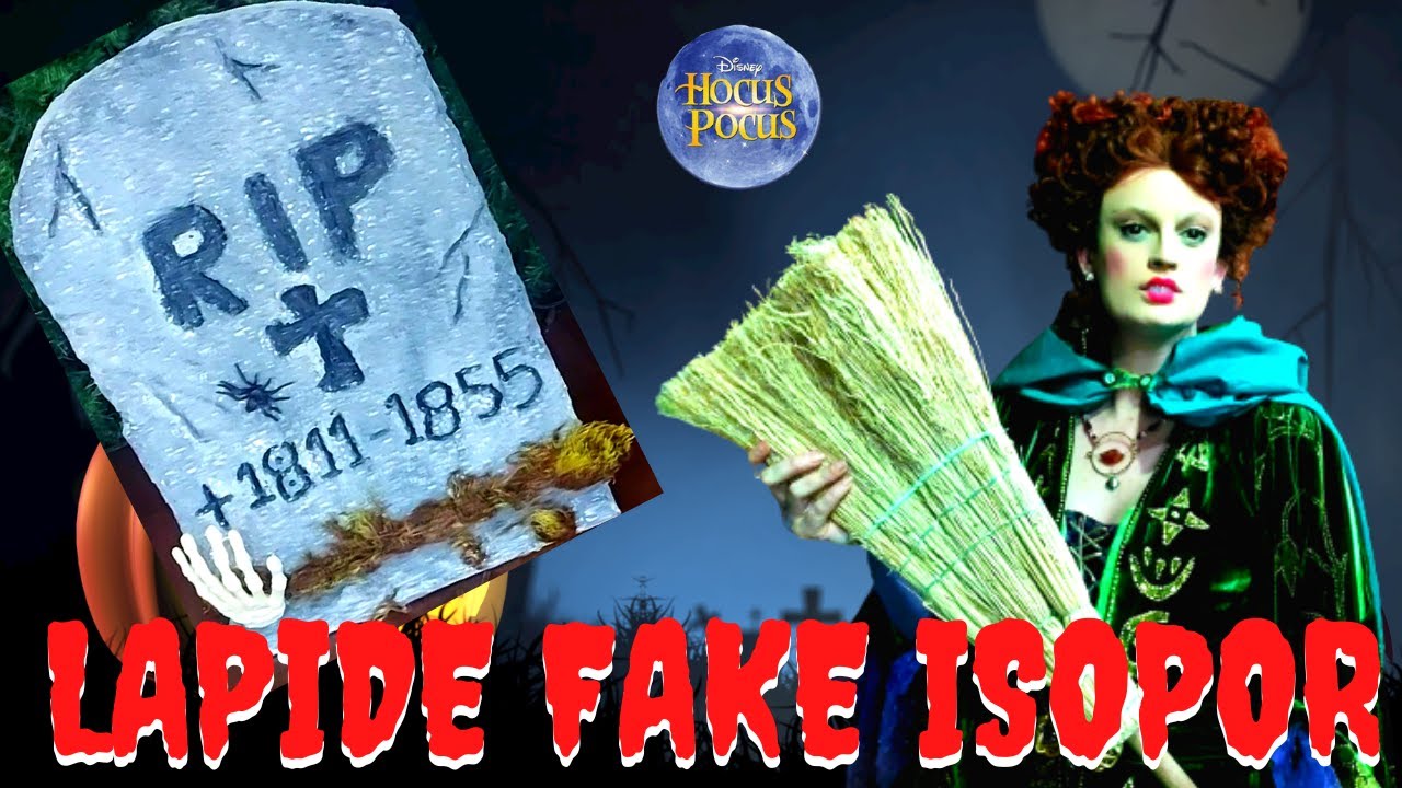 DIY Como fazer uma LAPIDE FAKE DE ISOPOR Hocus Pocus | Top em Orlando