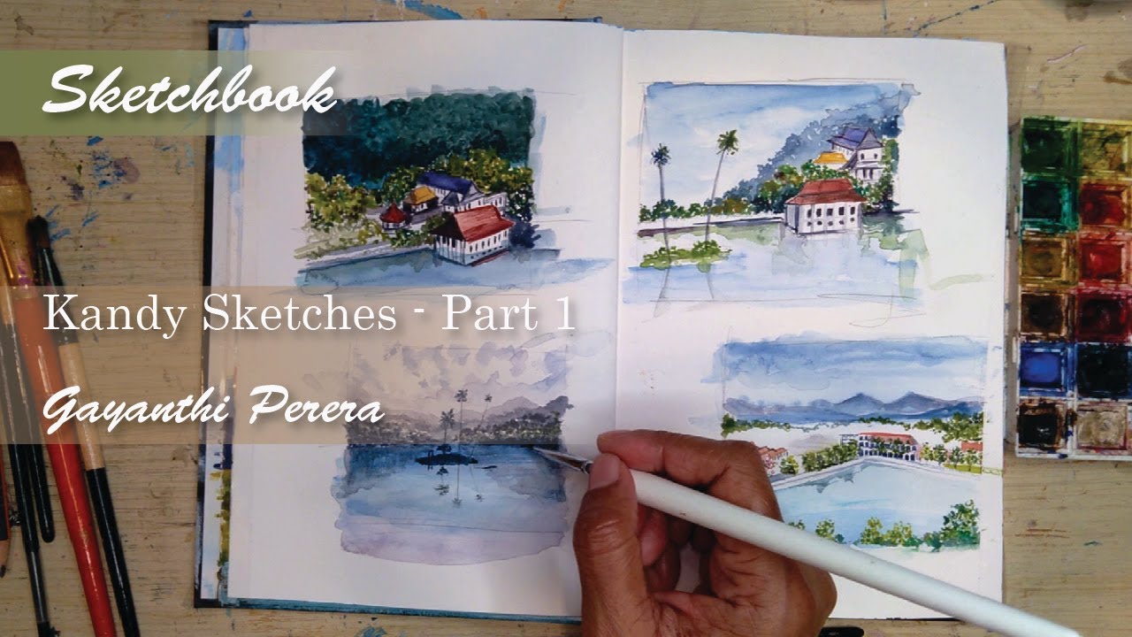 Sketchbook - Kandy - Sri Lankan Landscape Sketches - Watercolour - Gayanthi Perera