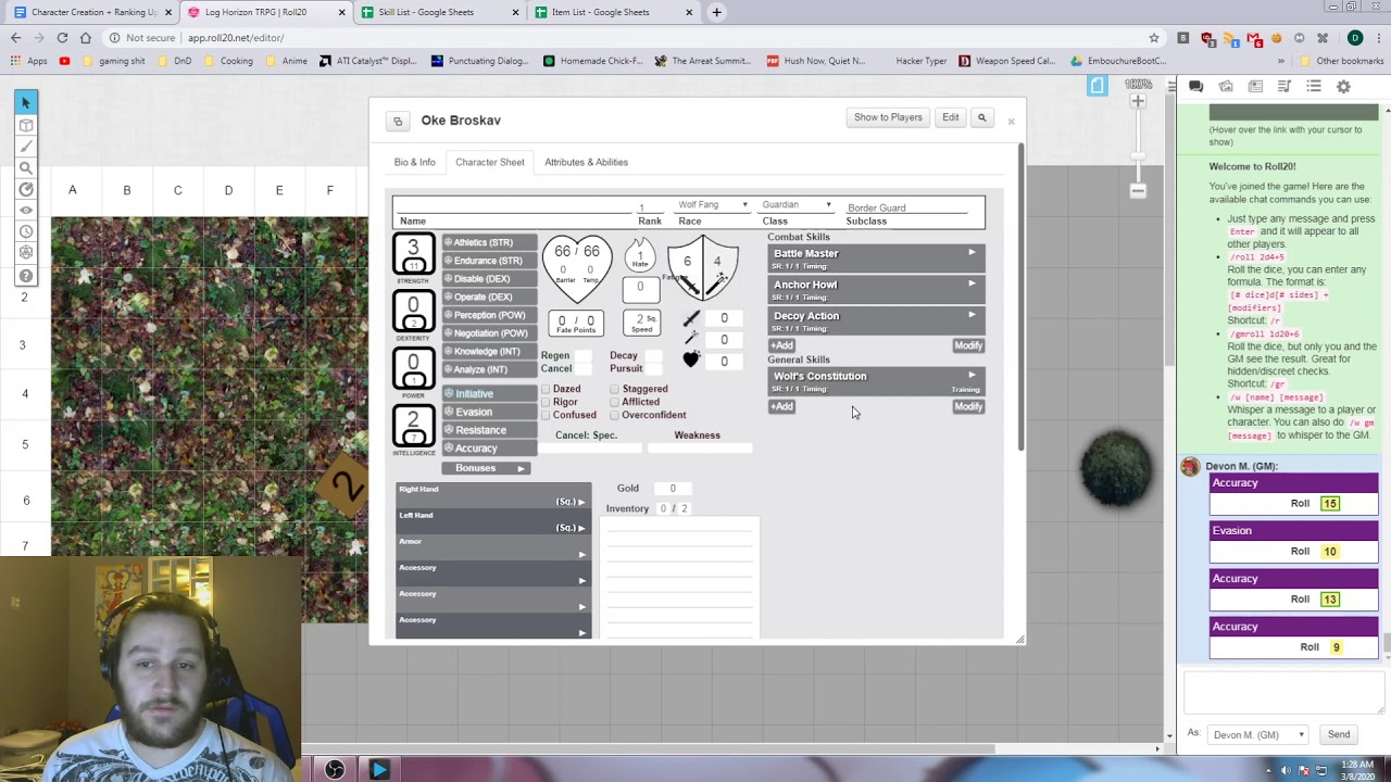 Log Horizon TRPG Character Creation Walk-through