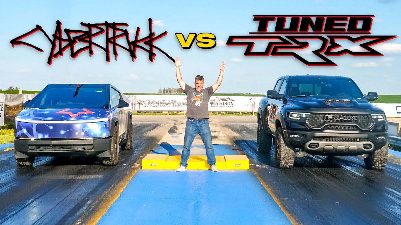 Will a Tuned Ram TRX Beat a Tesla Cybertruck in a Drag Race?