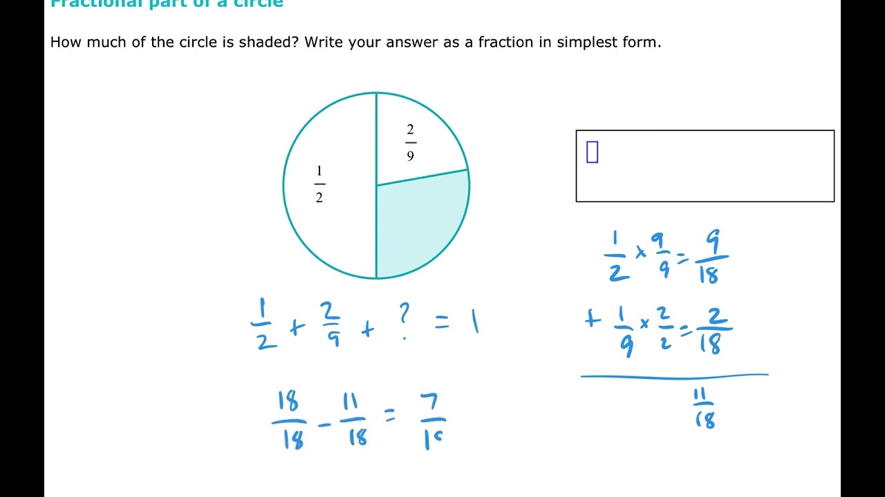 Fractional part of a circle (ALEKS examples)