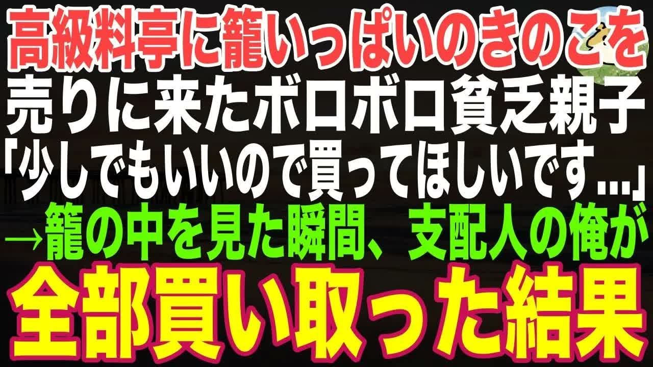 【感動する話】籠いっぱいの『幻のきのこ』を持って現れたボロボロ母娘ーこの出会いが独身高級料亭支配人の俺の人生を大きく変える物語の始まりになるとはこの時は思いもしなかった…【朗読・・スカッと・泣ける話】