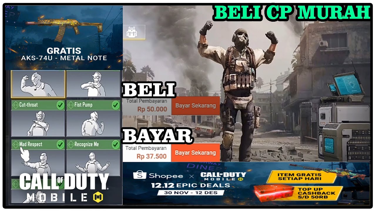 CARA TOPUP CP CALL OF DUTY MOBILE DI SHOPEE
