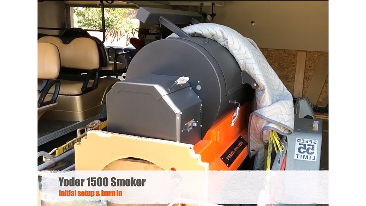 Yoder 1500 Smoker burn in process
