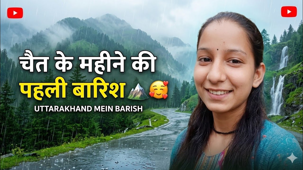 चैत के महीने की पहली बार बारिश 🏔️🥰