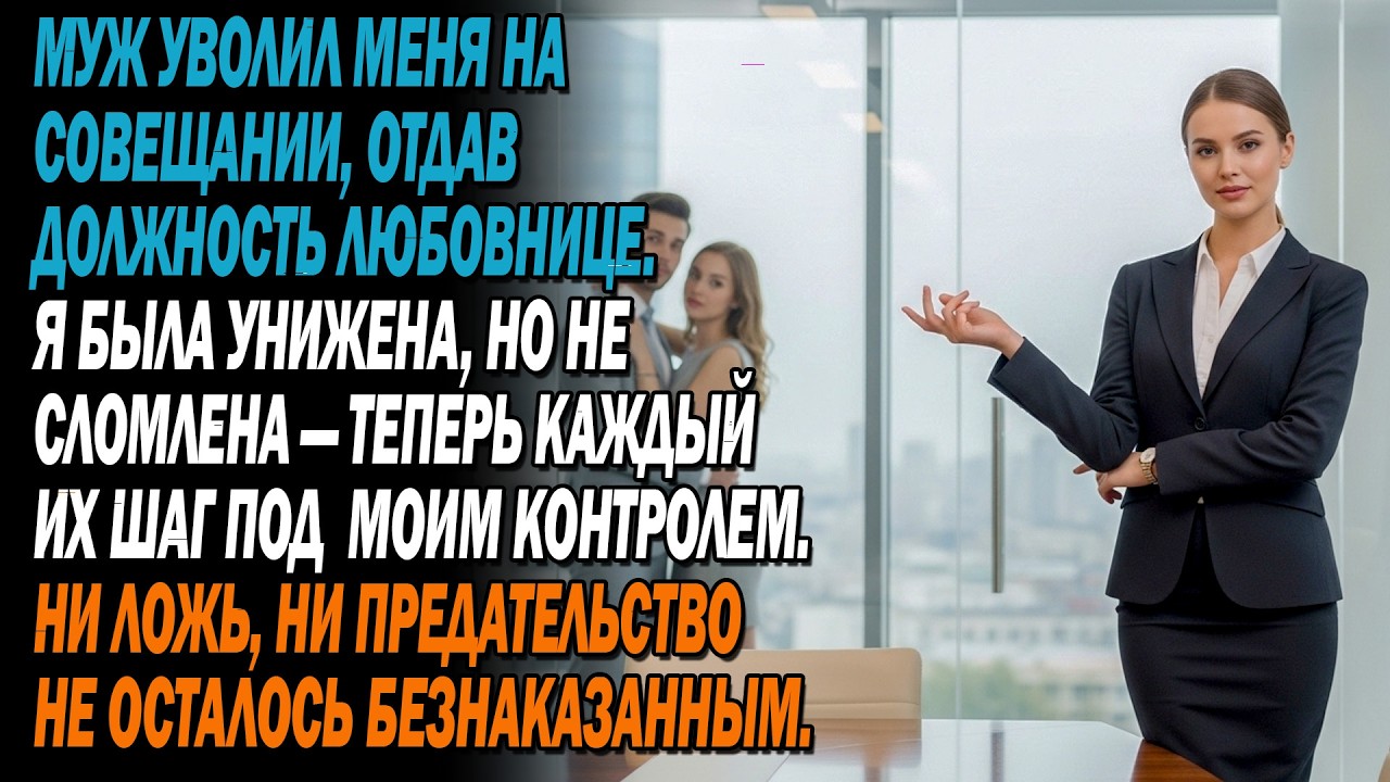 😡Муж уволил меня на совещании, отдав мою должность любовнице💢Я заставила их дрожать от страха😡