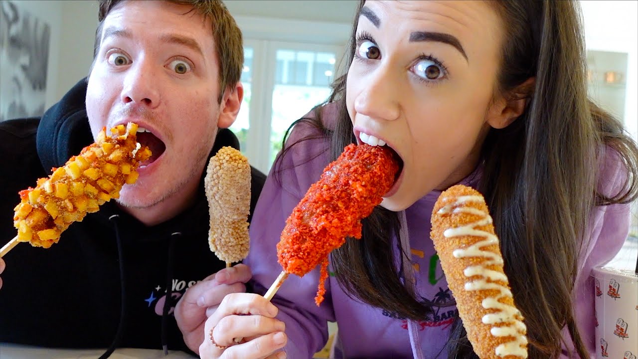 TRYING WEIRD KOREAN CORN DOG FLAVORS!