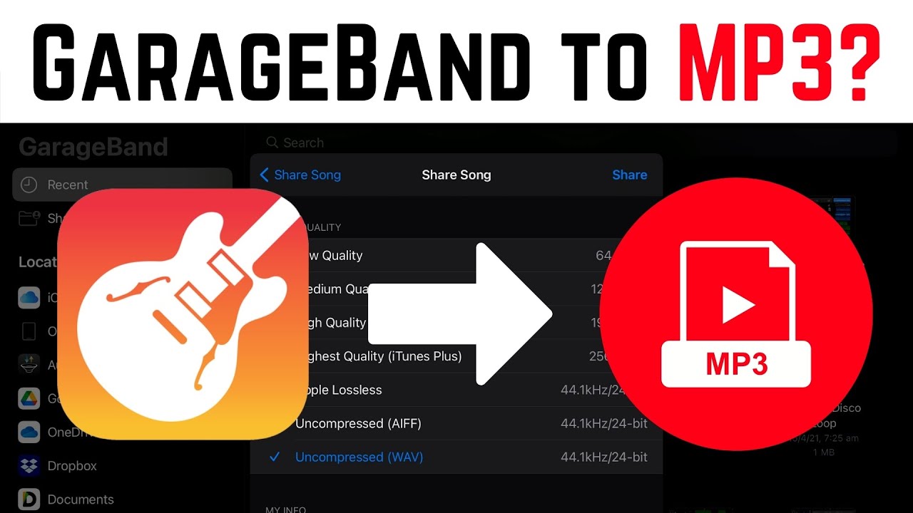 GarageBand в MP3 (iPad/iPhone)