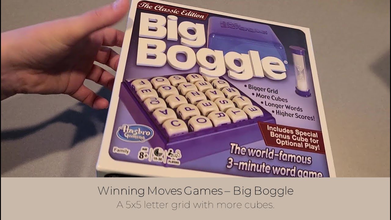 In Hand Review of Winning Moves Games BIG BOGGLE, THE CLASSIC EDITION