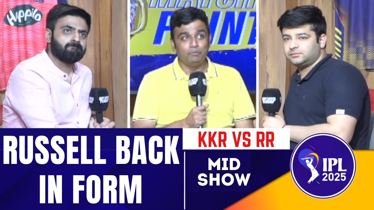 LIVE IPL 2025: Russell blitz powers KKR past 200 | KKR vs RR |Sports Today