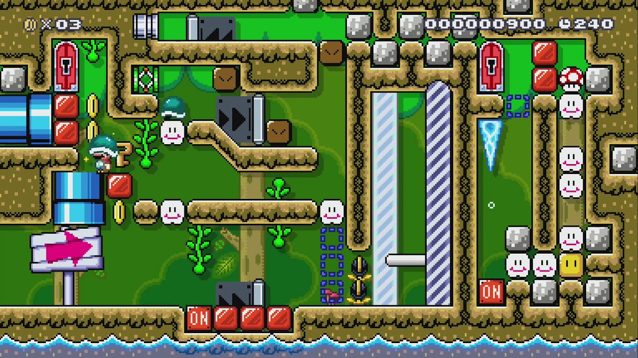 Tricky Forest: one screen puzzle by Davok - Super Mario Maker 2 - No Commentary 1bv