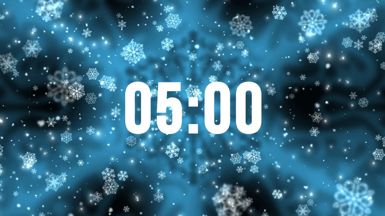 5 Minute Timer With Music | Relaxing Winter Snowflakes 4K
