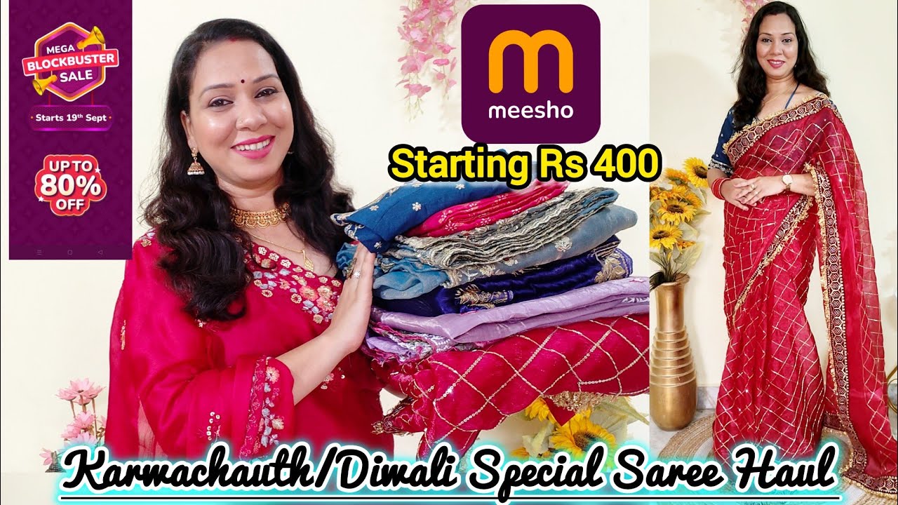 *Huge*Meesho Saree Haul🥰Meesho Festive Saree haul starting Rs400 Meesho Saree Haul#meesho #sareehaul