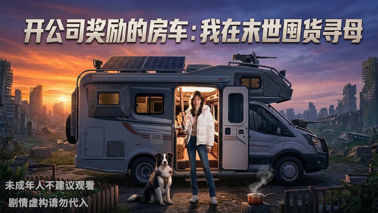 末世爆发她开房车回乡寻母，带狗闯尸潮，把房车改造成最强移动基地！【末世房车我带妈妈逆袭】#丧尸末日 #房车求生 #宠物伙伴 #末日旅途 #移动堡垒 #天天剧场