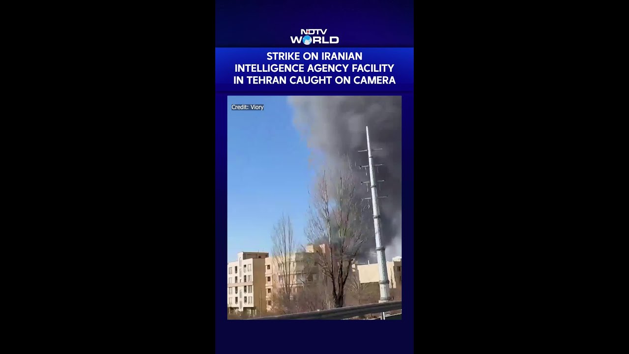 Moment Iranian Intelligence Agency Complex Hit In Tehran Attack