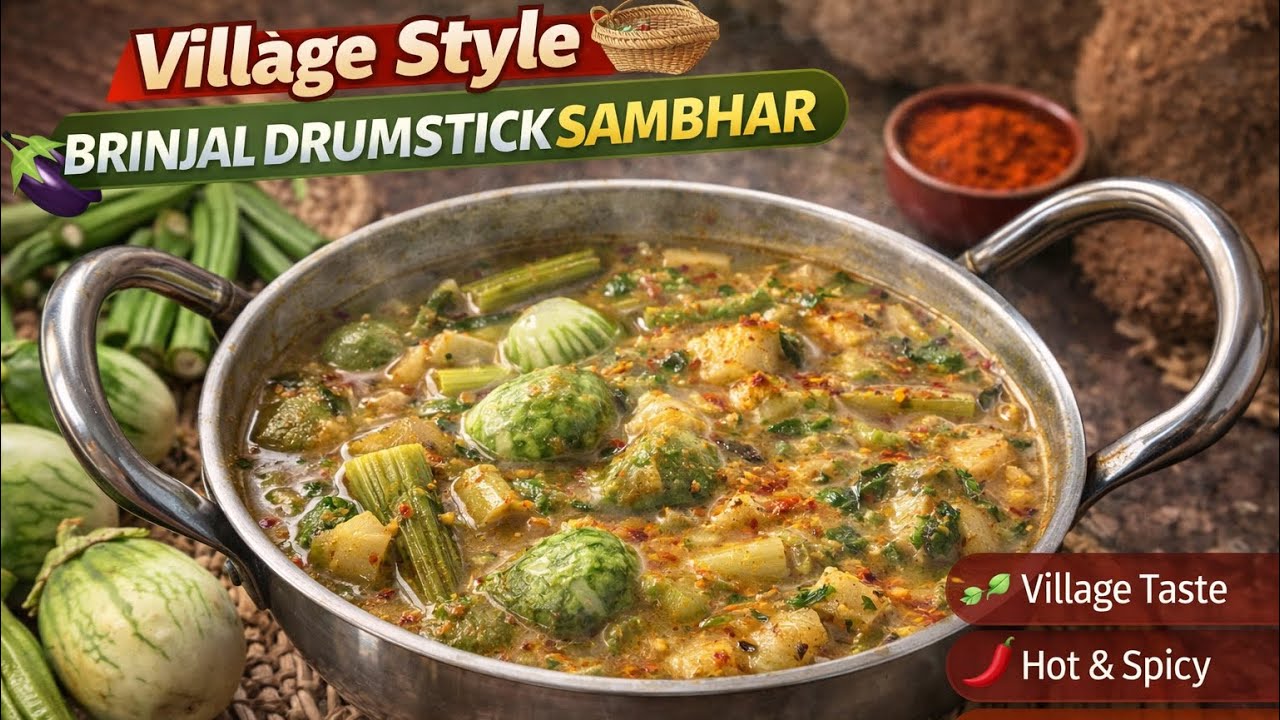 ಕೆಡ್ಡಸ  ಸ್ಪೆಷಲ್ ಬದನೆ ನುಗ್ಗೆ ಬೋಳು ಸಾಂಬಾರ್ | Traditional no onion no garlic Brinjal Drumstick Sambar