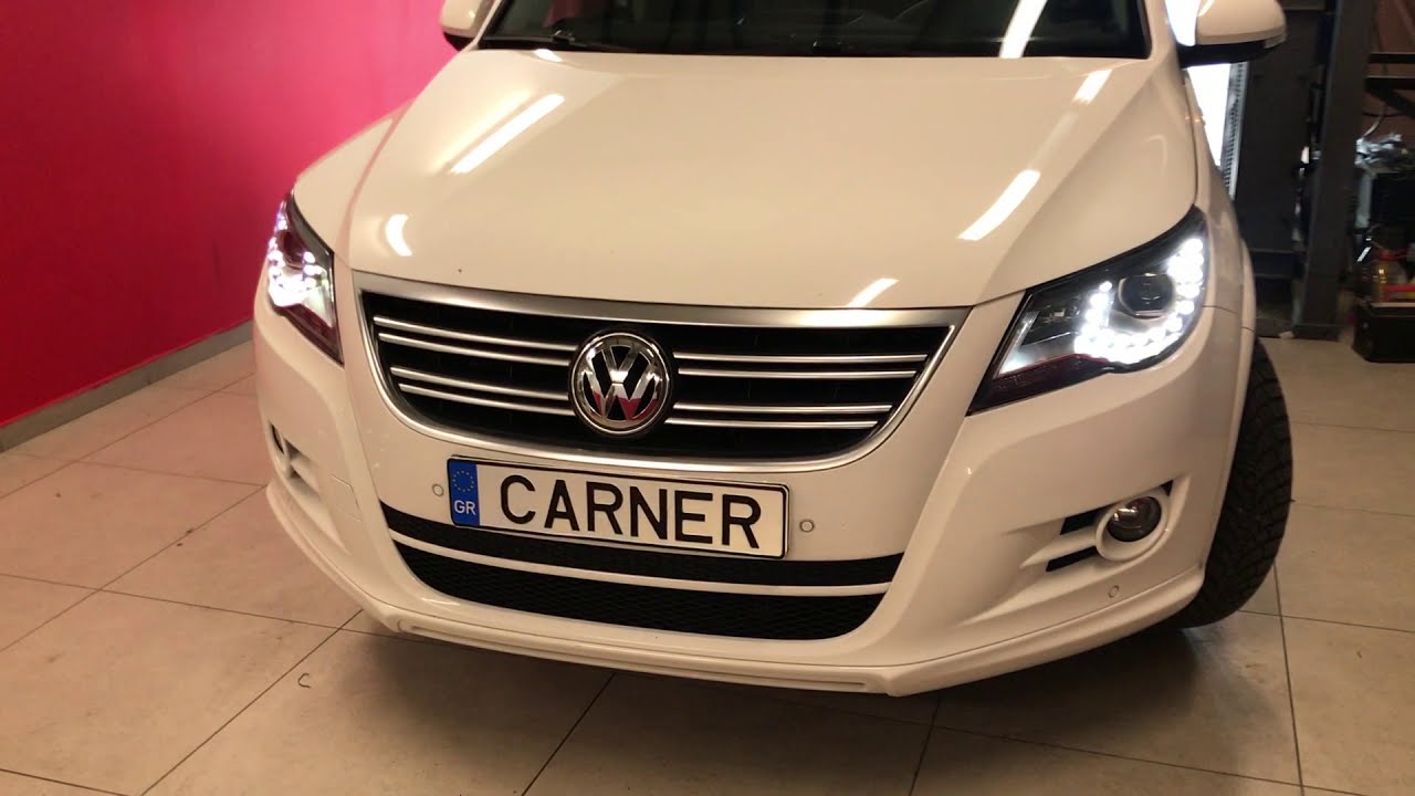 Headlights Led DRL For VW Tiguan 2007-2011 mk1 Black www.carner.gr