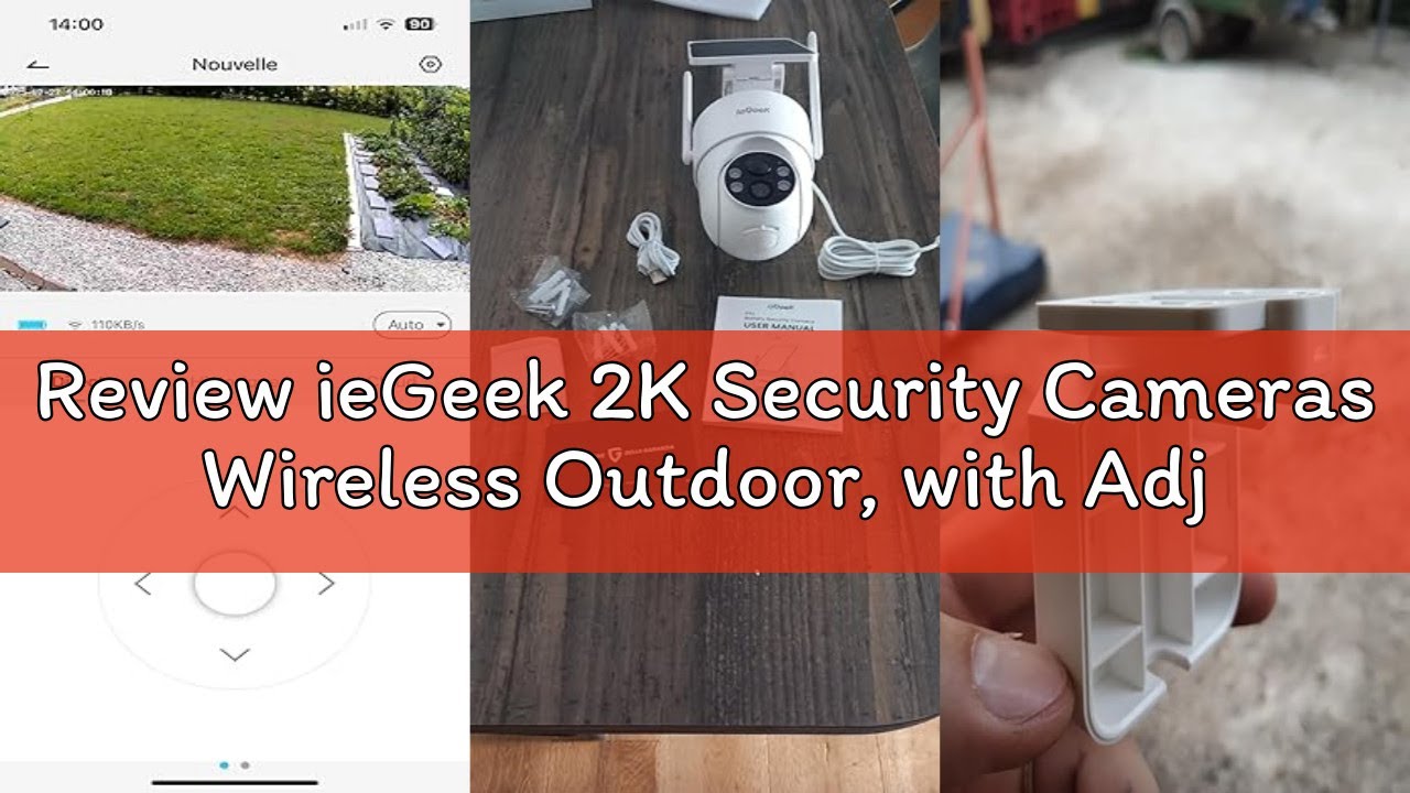 Review ieGeek 2K Security Cameras Wireless Outdoor, with Adjustable&Removable Solar Panel, 360°PTZ,
