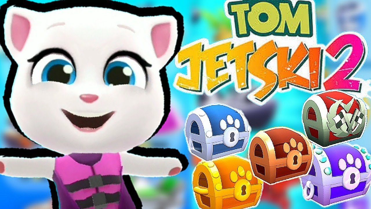 Talking Tom Jetski 2 Angela Red Dragon, Flying Fish,Tropical Storm Premium & Hank's Surf Shack