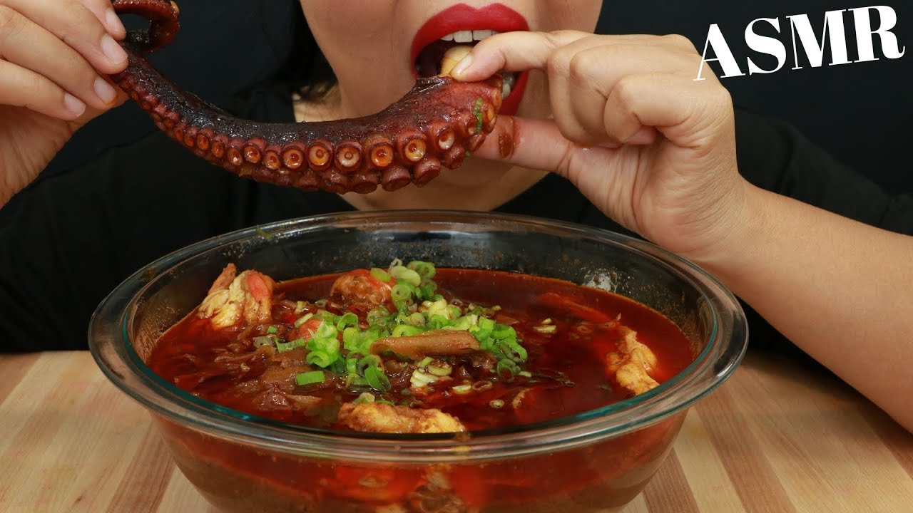 OCTOPUS, KING CRAB LEGS & SHRIMPS WITH BLOVES SAUCE ~ ASMR (No Talking)