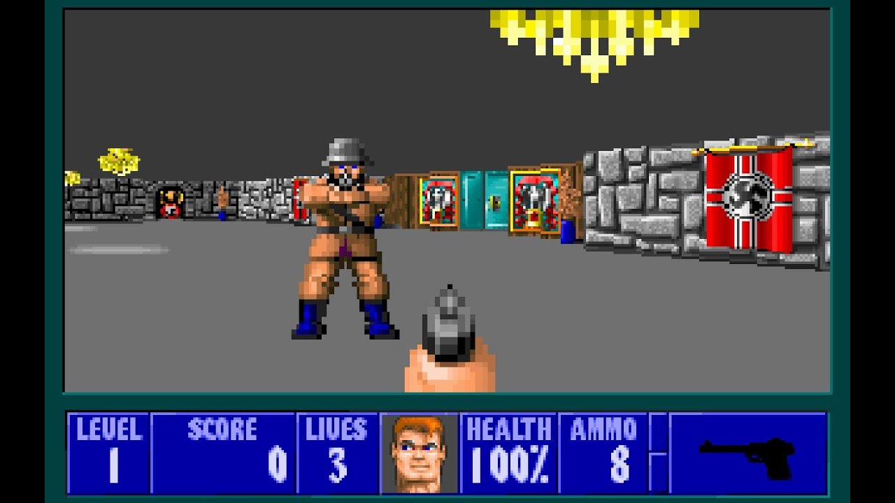 PLAYING WOLFENSTEIN 3D: episode 3 no-save test running