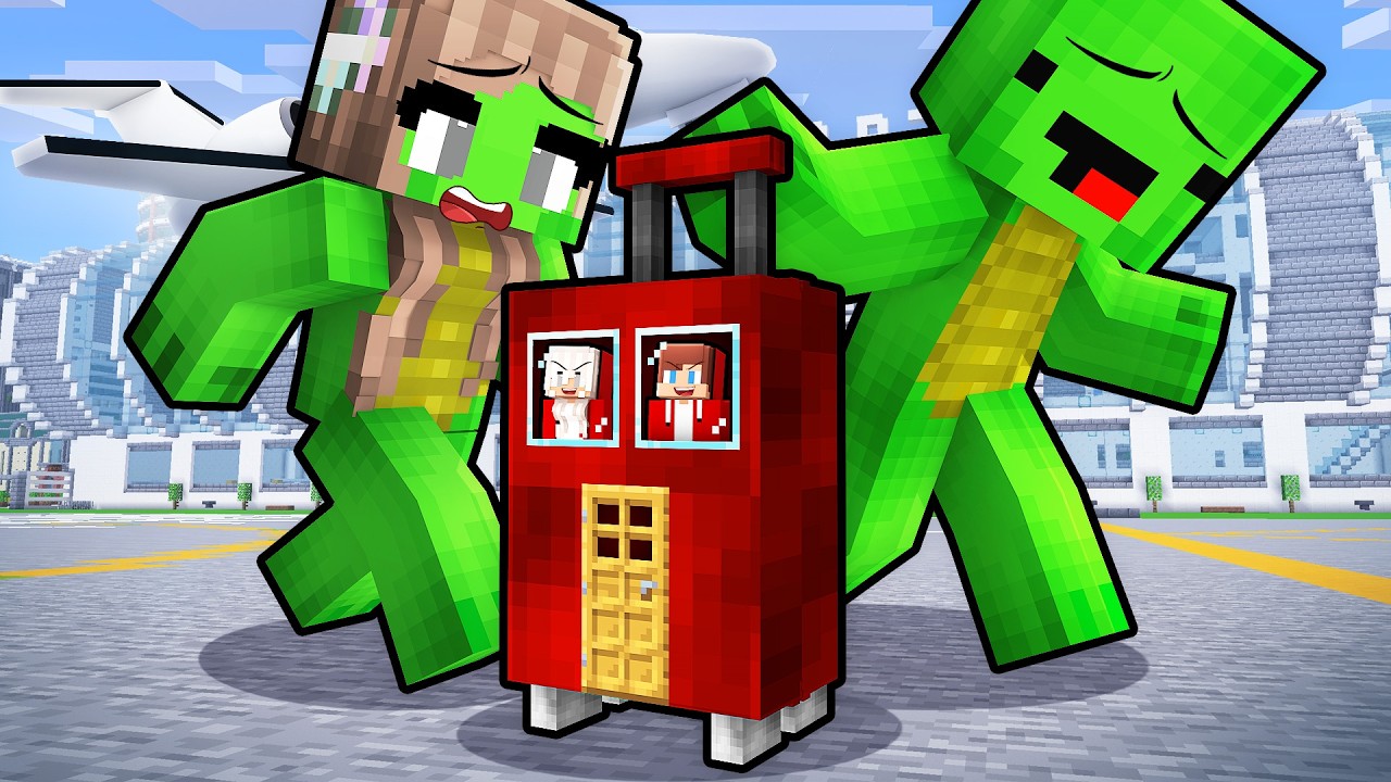 JJ Family Hide inside Mikey Family Suitcase in Minecraft (Maizen)