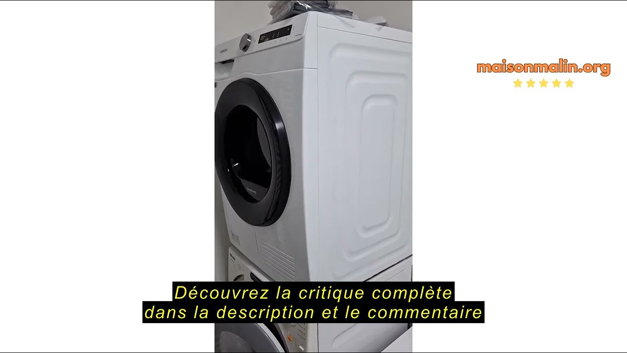 Avis sur la Samsung DV8GT5220AW/S2 Sèche-linge pompe à chaleur 8 kg Contrôle simple avec WiFi et Aut