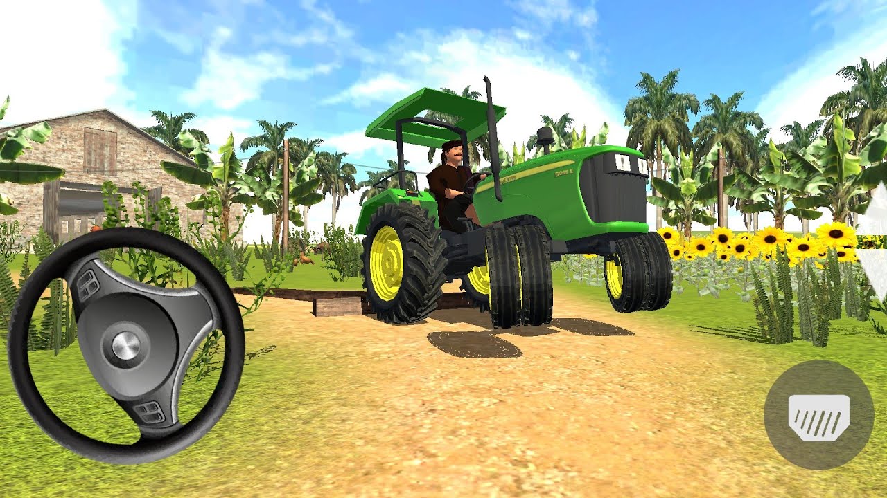 Indian tractor driving 3d || new John Deere tractor 🚜