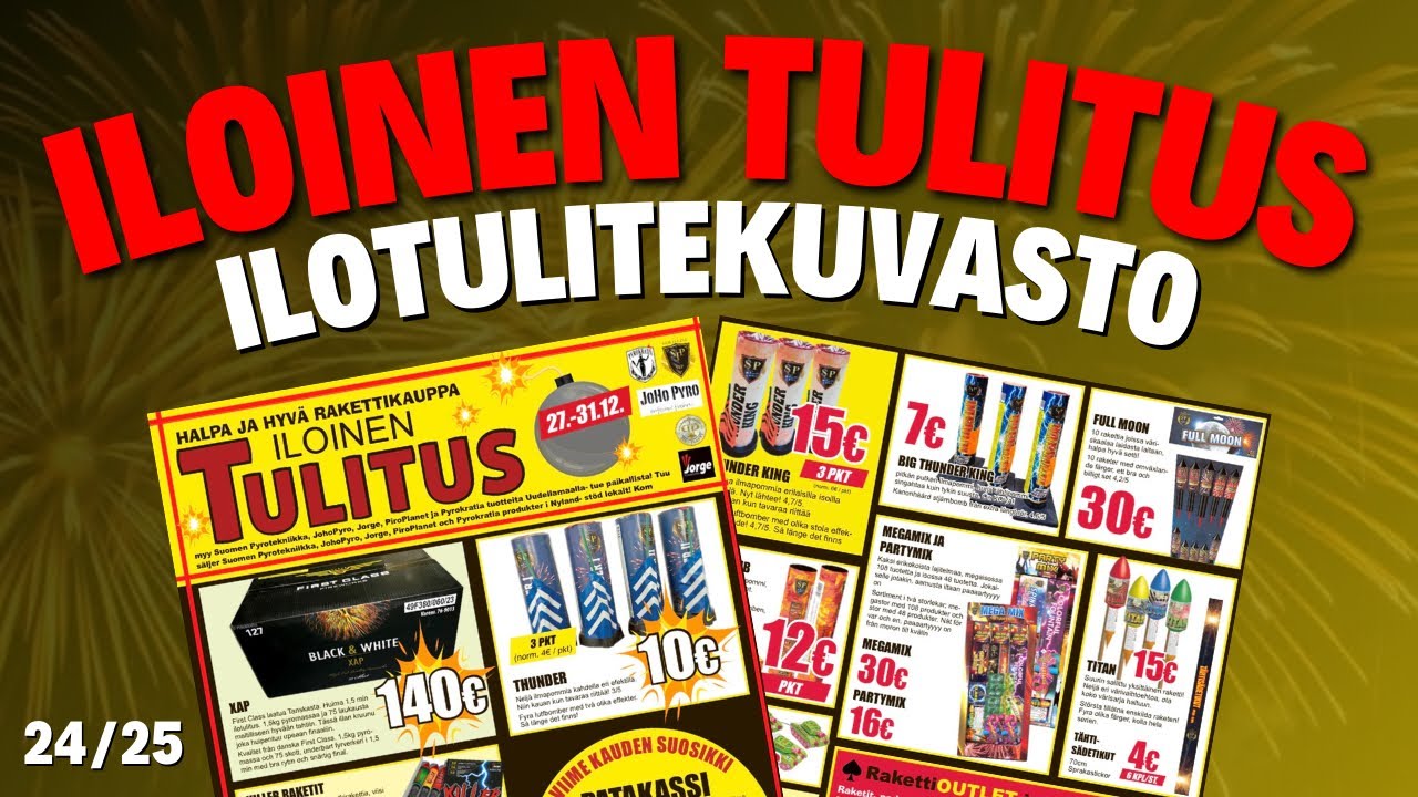Iloinen tulitus ilotulitekuvasto 2024-2025
