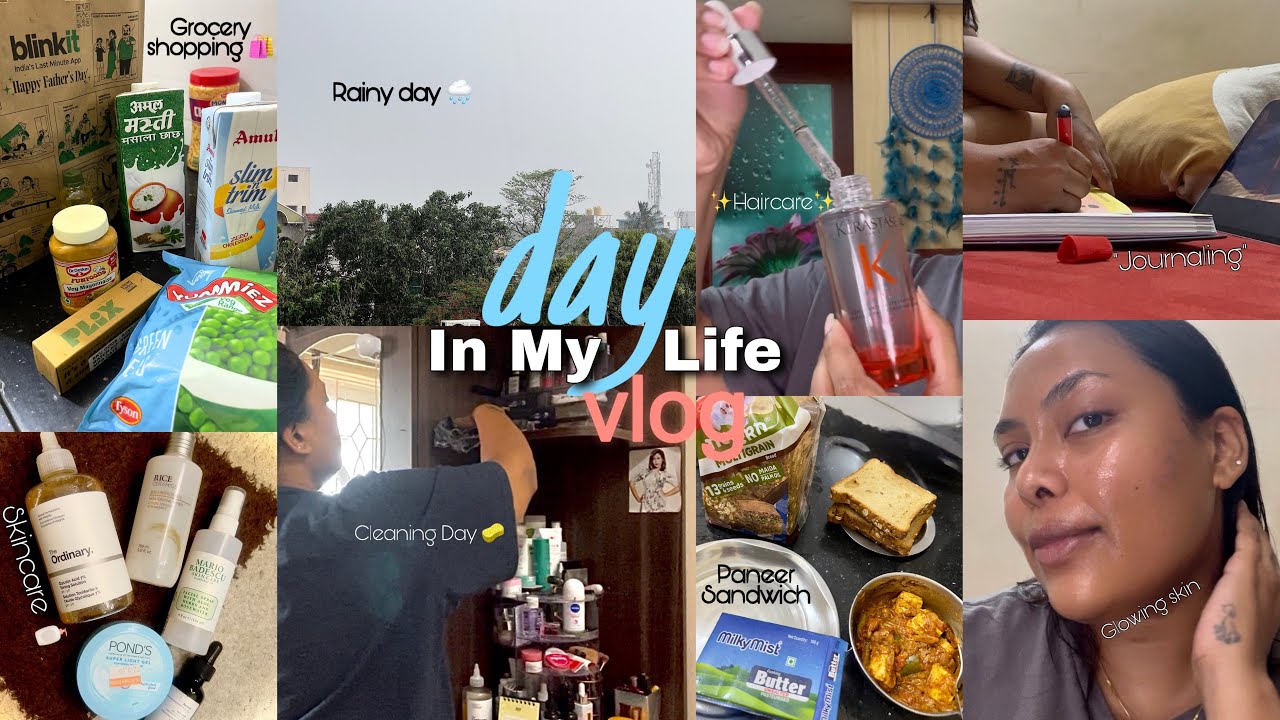 Day in my life🌧️Living alone diary🩵Solo life🛍️Cleaning,Cooking,Selfcare,Journaling,Grocery shopping…