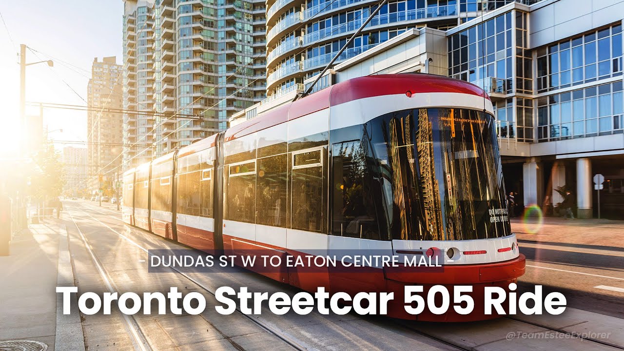 Exploring Toronto Downtown via TTC Streetcar 505 Ride: Dundas Street W to Eaton Centre Mall