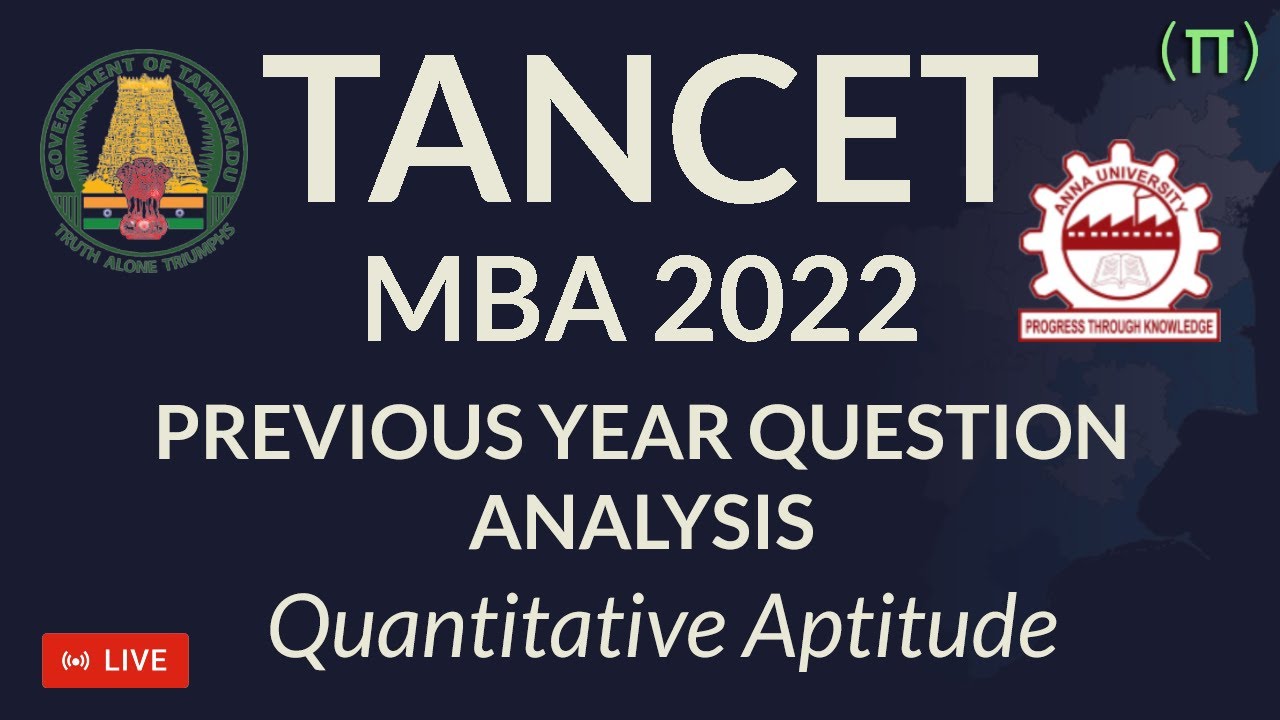 TANCET 2022 | TANCET MBA PREVIOUS YEAR QUESTION ANALYSIS | QUANTITATIVE APTITUDE SECTION IN TAMIL