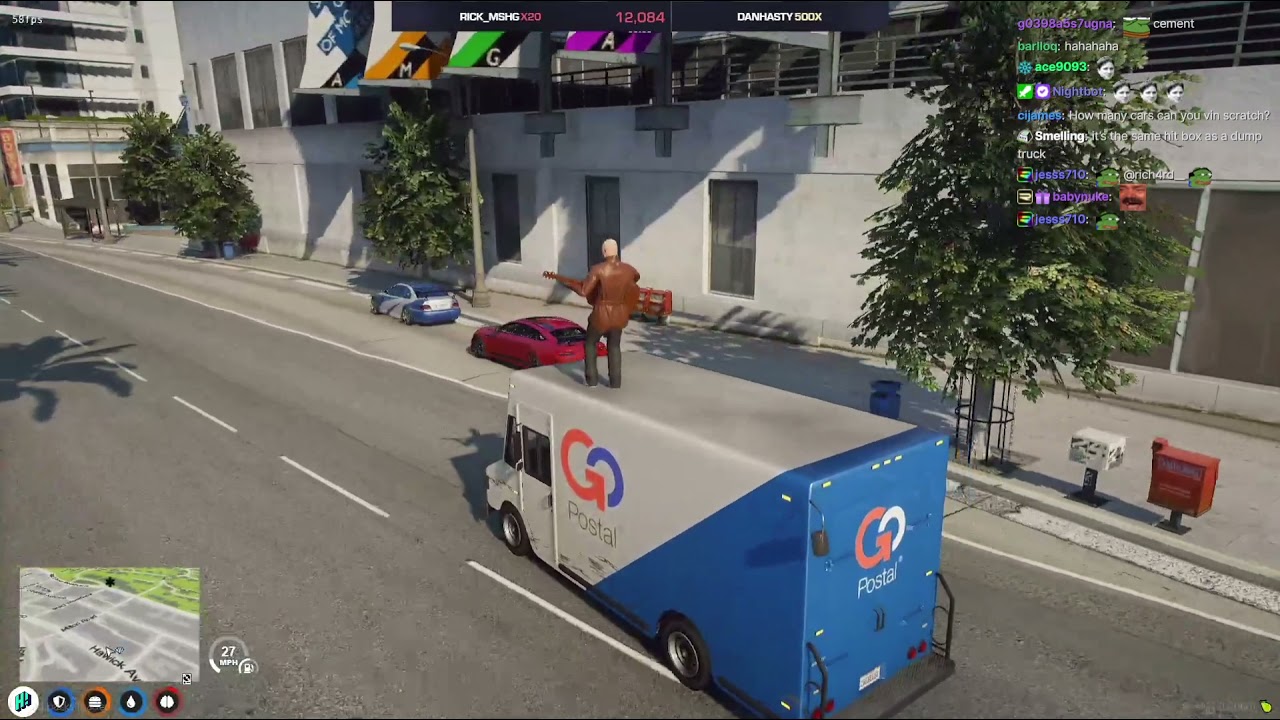 Ramee looking for Gallery Livery Truck while Hutch Singing on the roof