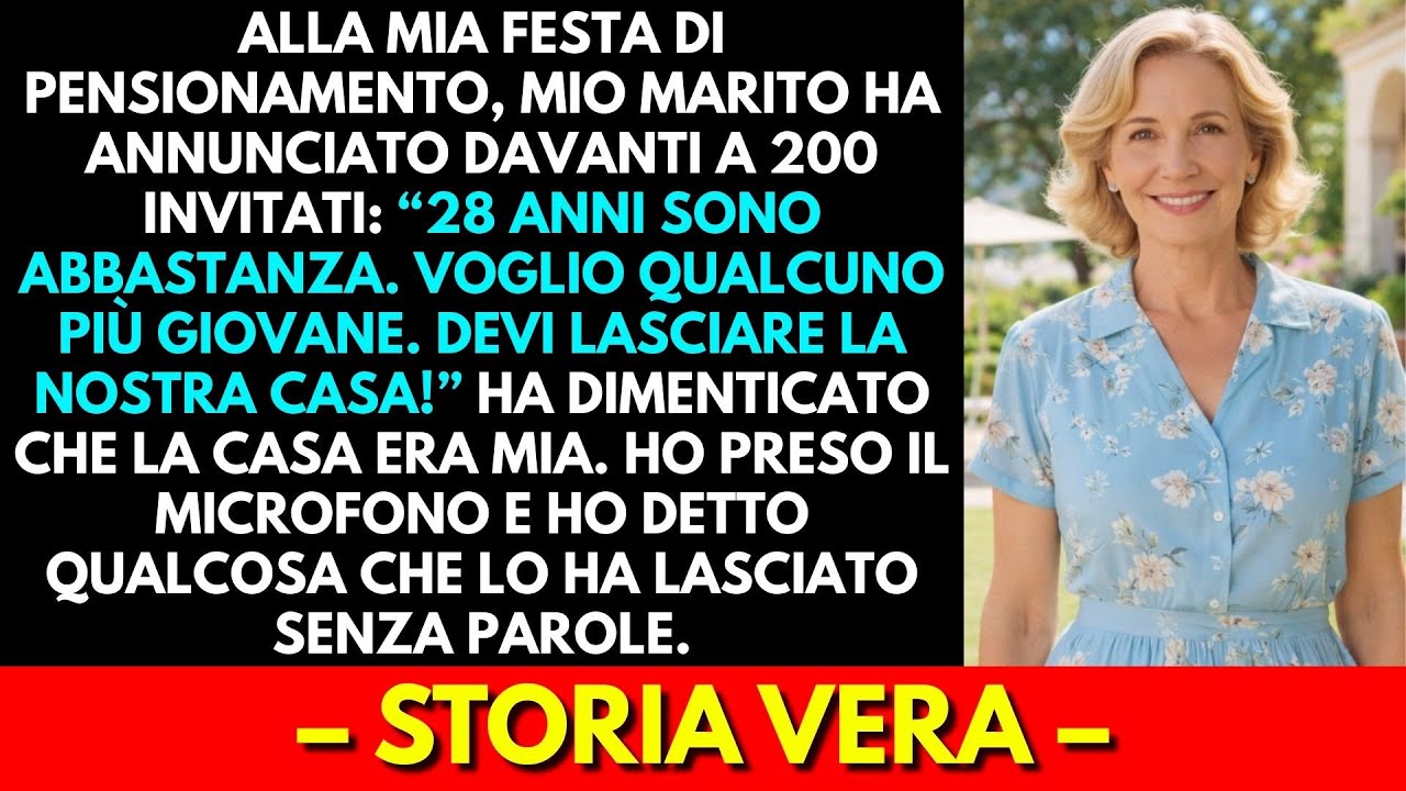Dopo 28 anni mio marito mi ha lasciata alla festa di pensionamento ma mie parole lo hanno zittito