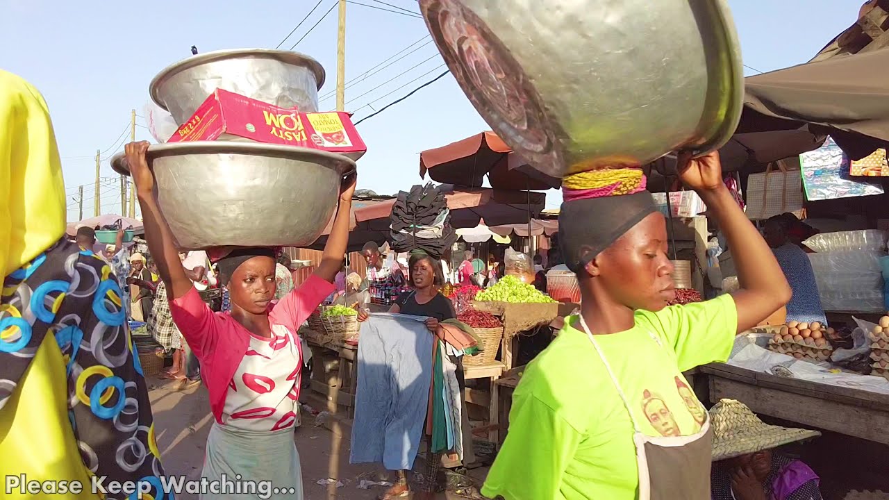 4K OPEN AFRICAN STREET MARKET GHANA ACCRA MADINA