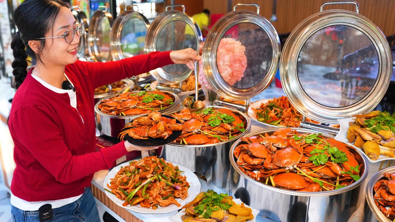 Đẳng cấp buffet cua, tôm càng hàng chục món ngon chủ lấy tại ghe đi biển đảm bảo tươi sống