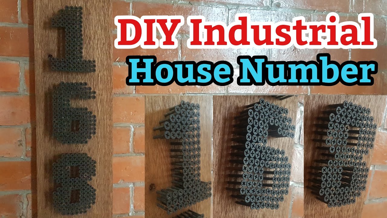 How to make DIY Industrial House Number using Wood Screw 🏠 DIY House Number