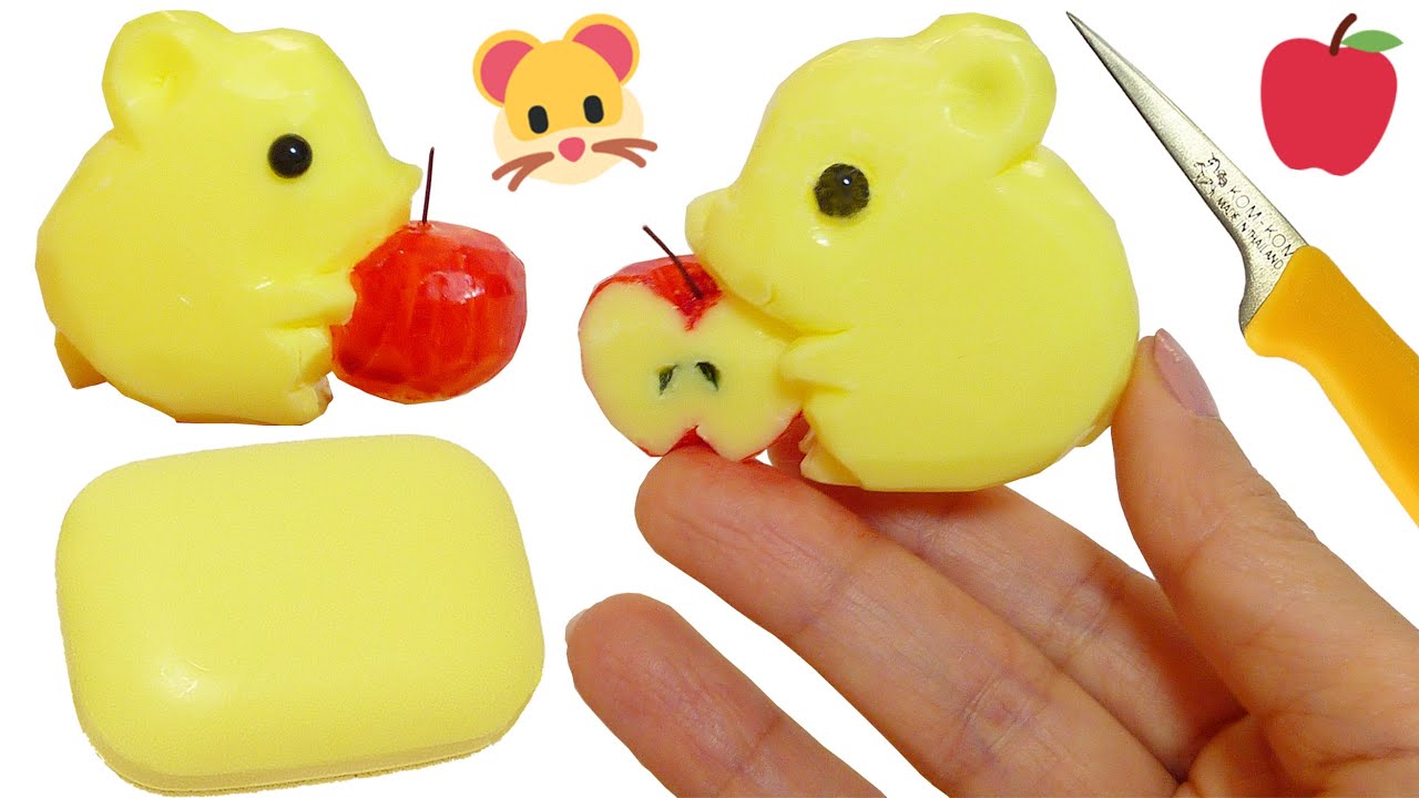 SOAP CARVING | Hamster With Apple | Free Template | Tutorial | Soap Craft | Stop Motion |