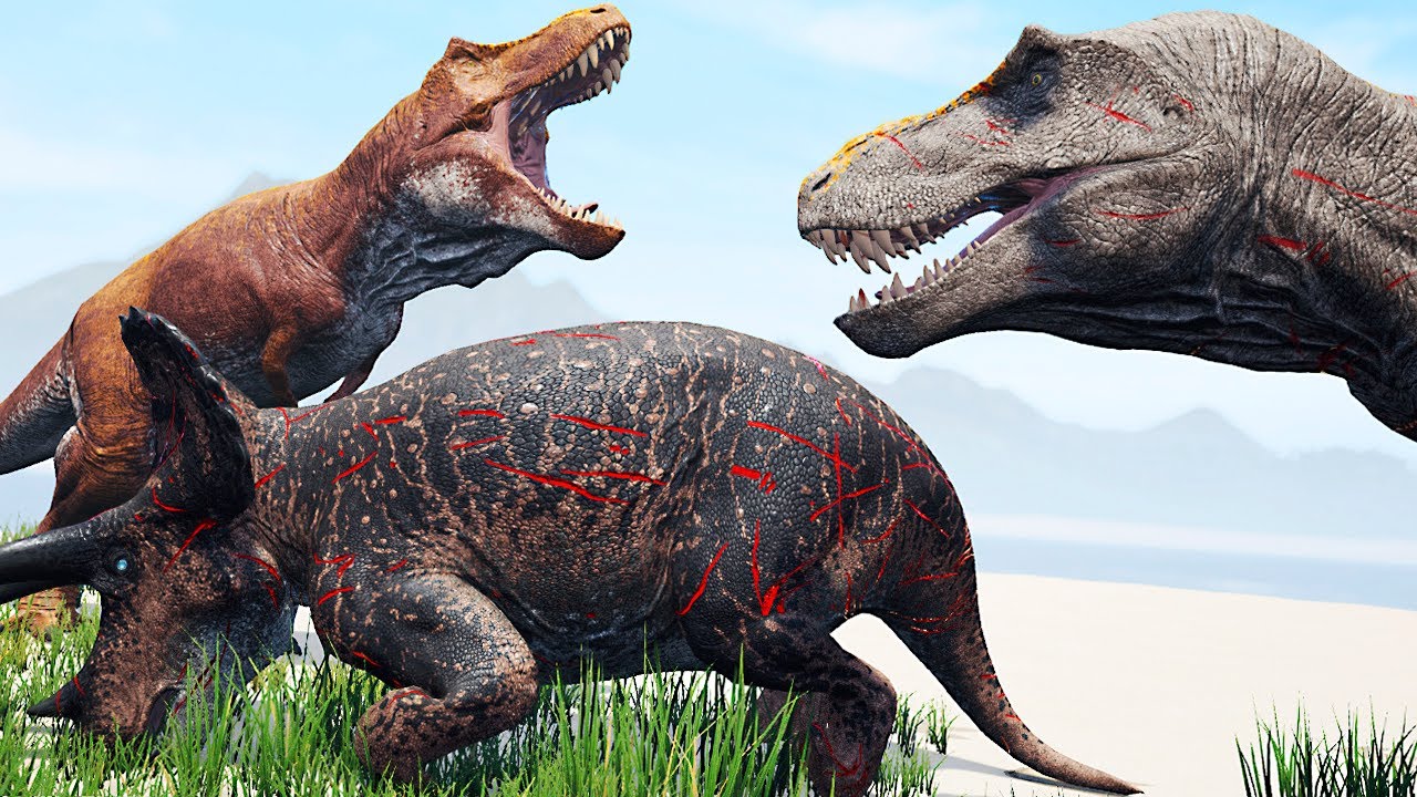 Dupla de Tiranossauro Rex! Pântano da Manada + Espinossauro Gigante | The Isle Realismo | (PT/BR)