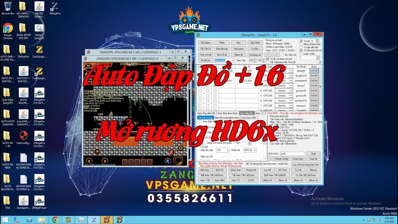 AUTO ĐẬP ĐỒ +16 NSO ,TÙY CHỌN MỞ RƯƠNG HD6X #ZNinjaPro