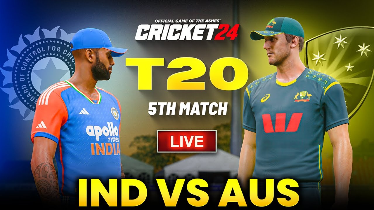 India Tour Of Australia 2025 | India vs Australia 5th T20 Intense Match | Cricket 24 Live | RtxVivek