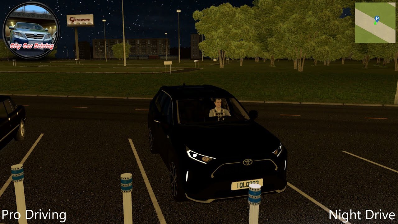 City Car Driving - Black 2021 Toyota RAV4 Prime (Night Drive)
